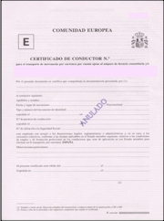 certificado de conductor